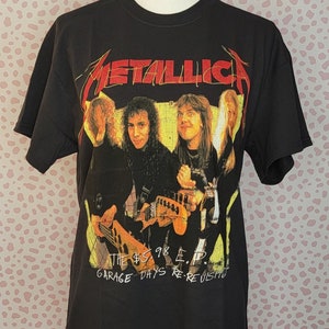 Metallica Garage Days Photo Vintage Style Band Tee with Full Back Print, Gildan Heavy Cotton Men&#39;s Concert T-Shirt by Rock Off