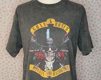 Guns N Roses Appetite For Destruction Dip Dye Music Tee, Men's Size High Quality Band Tee by Rock Off