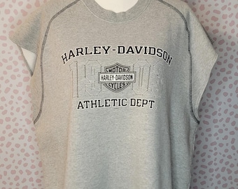 Harley Davidson Sleeveless Sweatshirt, HD Athletic Dept, Men's Size XL, Crete Illinois