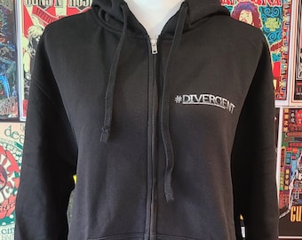 Divergent Zip Up Hoodie, Back Graphics of Divergent Factions, Men's Size Medium, Book Lover Gift