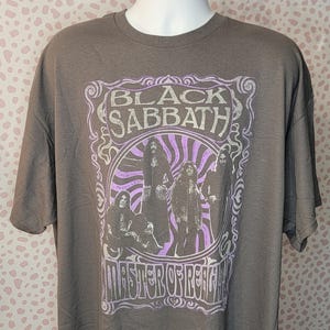 Black Sabbath Master of Reality Band Tee, Charcoal Gray, High Quality Tee by Rock Off