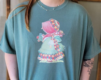 Vintage Holly Hobbie Iron On T-Shirt, 1975 Roach, Light Green Comfort Colors Tee, Men's Size 2X