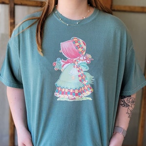 Vintage Holly Hobbie Aufbügeln T-Shirt, 1975 Roach, Hellgrün Komfort Farben Tee, Herrengröße 2X