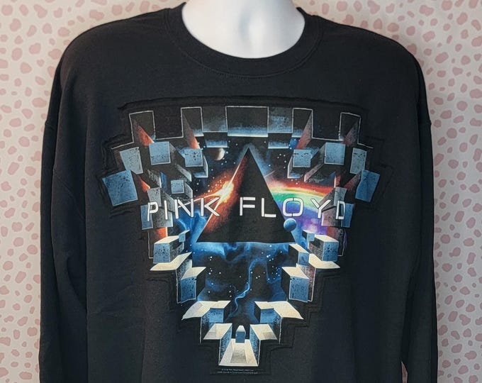 Featured listing image: Pink Floyd Upcycled Sweatshirt, Space Window, Gildan Heavy Blend Men's Size XL