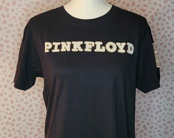 Pink Floyd Logo & Prism Applique Tee, Navy Blue, High Quality Men's Size by Rock Off