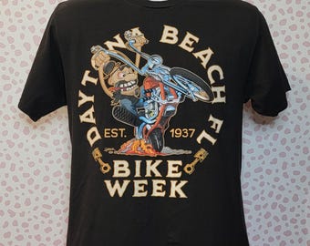 Daytona Beach Florida Bike Week Est. 1937, Men's Size Medium, Vintage Biker Tee