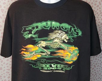 2004 Sturgis Bike Week Vintage Ringer T-Shirt, Sturgis Harley Davidson Bike Week, The Legend Lives On, Men's Size XL