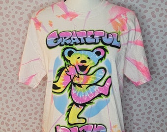 Grateful Dead Airbrush Carnival Bear, Tie Dye Band Tee