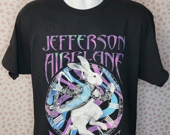 Jefferson Airplane at the Fillmore Black Bunny Band T-Shirt, Men's Size by Merch Traffic