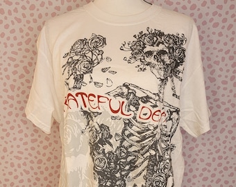 Grateful Dead Woodcut Redux Bertha Vintage Tee, White Men's Size High Quality T-Shirt
