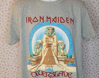 Iron Maiden Powerslave Egypt Band Tee, Gildan Softstyle Ring Spun Tee, Men's Size, Metal Music T-Shirt