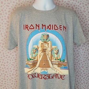 Iron Maiden Powerslave Egypt Band Tee, Gildan Softstyle Ring Spun Tee, Men&#39;s Size, Metal Music T-Shirt