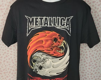 Metallica Yin Yang Vintage Style Band Tee, Gildan Heavy Cotton Concert Tee