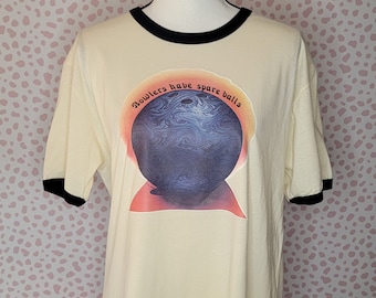 Bowlers Have Spare Balls Iron On Ringer Tee, 1977 Vintage Ringer, Men's Size Large