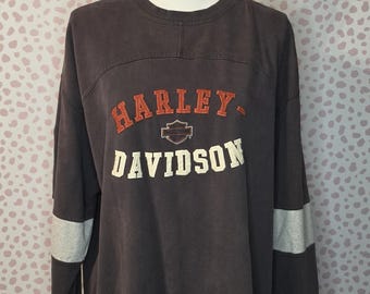 Harley Davidson Long Sleeve Charcoal Shirt, New Richmond, WI, Embroidered, High Quality, Men's Size XL