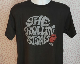 The Rolling Stones '82 Vintage Style Band Tee, Swirl Logo, Men's Size, High Quality Music Tee by Rock Off