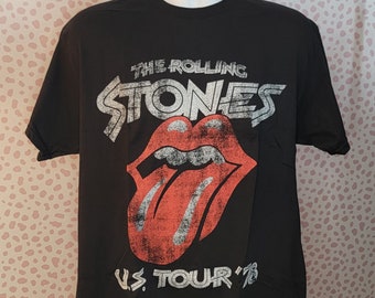 Rolling Stones US Tour '78 Vintage Style Band Tee, High Quality Black Men's Size Tee