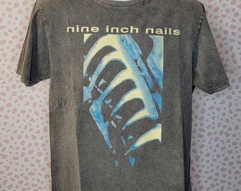 Nine Inch Nails Stone Wash Vintage Style Band Tee, Now I'm Nothing, Men's Size, by Rock Off