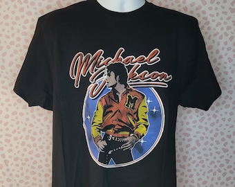 Michael Jackson Varsity Jacket Vintage Style Tee, King of Pop, Men's Size Medium by MerchTraffic