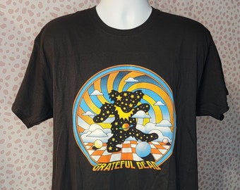 Grateful Dead Stars Bear Vintage Style Band Tee, Black Tee, High Quality in Men's Size by Rock Off