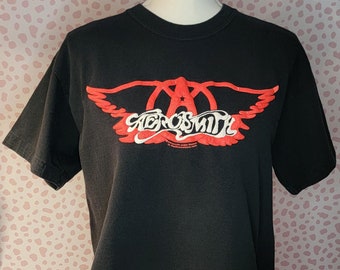 Vintage 90's Aerosmith Crop Top, Gildan Ultra Cotton Heavyweight Size Medium, From Our Vintage Recycle Wear Collection