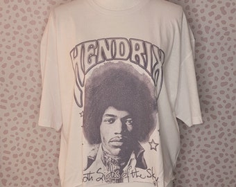 Jimi Hendrix Both Sides of the Sky Vintage Style Band Crop Top Tee, Men's Size XL