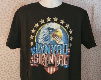 Lynyrd Skynyrd Eagle Band Tee, Red, White, Blue, American Eagle, Gildan Softstyle Men's Size Tee, By Rock Off