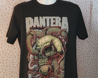 Pantera Band Tee, Serpent Skull Metal Concert Tee, Black Concert T-shirt, Men's Size Tee, by Rock Off