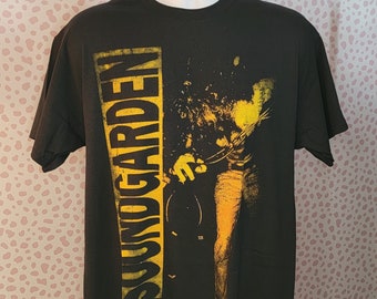 Soundgarden Louder Than Love Vintage Style Band Tee, Black Gildan Heavy Cotton Men's Size Tee, High Quality