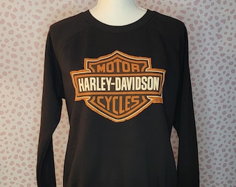 Harley Davidson Logo Sweatshirt, Black Sweatshirt Size Medium, Women's Size
