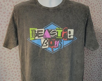 Beastie Boys Logo Stone Wash Band Tee, Men's Size High Quality Tee, by Rock Off