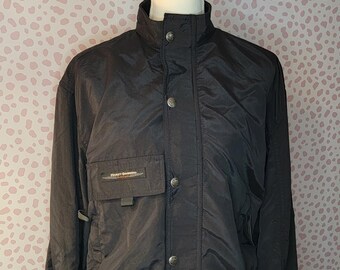 Harley Davidson Jacket Reflective Harley Davidson on Back, Size Small, Black, Full Zip and Snaps, High Quality