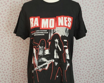 Ramones Vintage Style Band Tee, Ramones Barcelona, Black Concert Band Tee