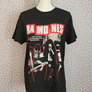 Ramones Vintage Style Band Tee, Ramones Barcelona, Black Concert Band Tee
