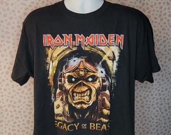 Iron Maiden Legacy of the Beast Eddie Aces Vintage Style Band Tee, Gildan Softstyle Men's Size, High Quality Tee by Rock Off