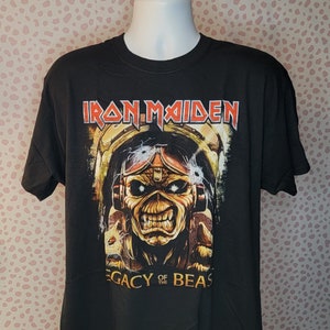 Iron Maiden Legacy of the Beast Eddie Aces Vintage Style Band Tee, Gildan Softstyle Men&#39;s Size, High Quality Tee by Rock Off