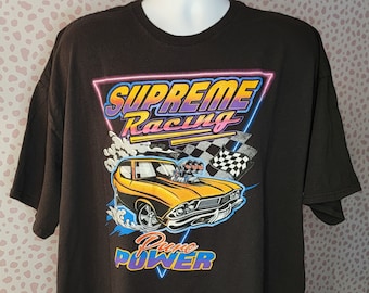Supreme Racing Pure Power Muscle Car Tee, Drag Car Racing, Men's Size 3X, From Our Vintage Recycle Wear Collection