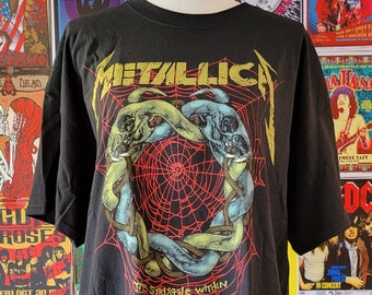 Metallica Your Ruin, The Struggle Within, Vintage Style Concert Tee with Full Back Graphics, Men's Size, Gildan Heavy Cotton by Rock Off