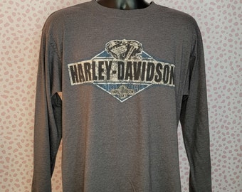 Harley Davidson Frederick, Colorado Long Sleeve Tee, High Country Harley Davidson, R.K. Stratman Men's Size Large, Dark Gray Super Soft