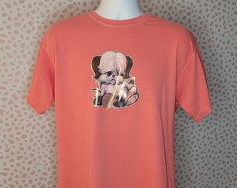 Vintage Puppy Dog Glitter Iron On Tee