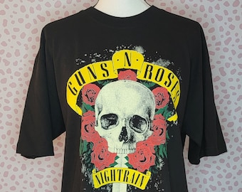 Guns N Roses Nightrain Vintage Style Tee in Men's Size, From Our Vintage Recycle Wear Collection