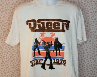 Queen 1976 Tour Silhouettes Music Band Tee, High Quality Men's Size T-Shirt by Rock Off