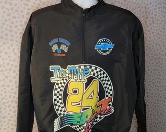 Vintage 80s Surf Style Windbreaker Half Zip Race Week Daytona Beach FL, In The Fast Lane 24, From Our Vintage Recycle Wear Collection