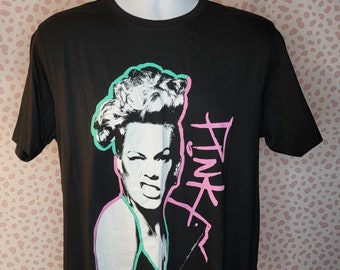 Pink Concert Tee, Paint Pen, Softstyle High Quality Men's Size Tee by Rock Off