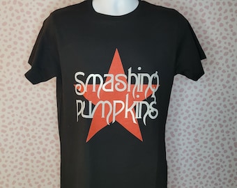 Smashing Pumpkins Logo Star Vintage Style Band Tee, Men's Size, by Rock Off