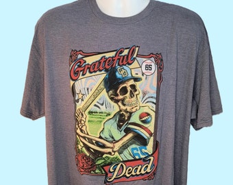 The Grateful Dead Baseball Bertha On Deck, Heather Blue Vintage Style Tee, Men's Size 2X, High Quality