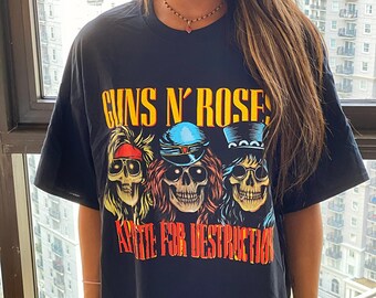 Guns N Roses Appetite For Destruction Vintage Style Band Tee in Men's Size