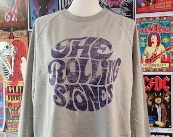 The Rolling Stones Vintage Style Band Sweatshirt, Vintage 70's Logo, Women's Size, By Rock Off