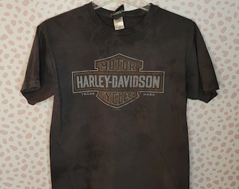 Harley Davidson Smith Brothers Johnson City TN, Back Print, Dip Dyed, Men's Size Medium, From Our Vintage Recycle Wear Collection