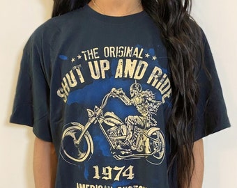 The Original Shut Up and Ride 1974 American Customs USA Tee, Men's Size